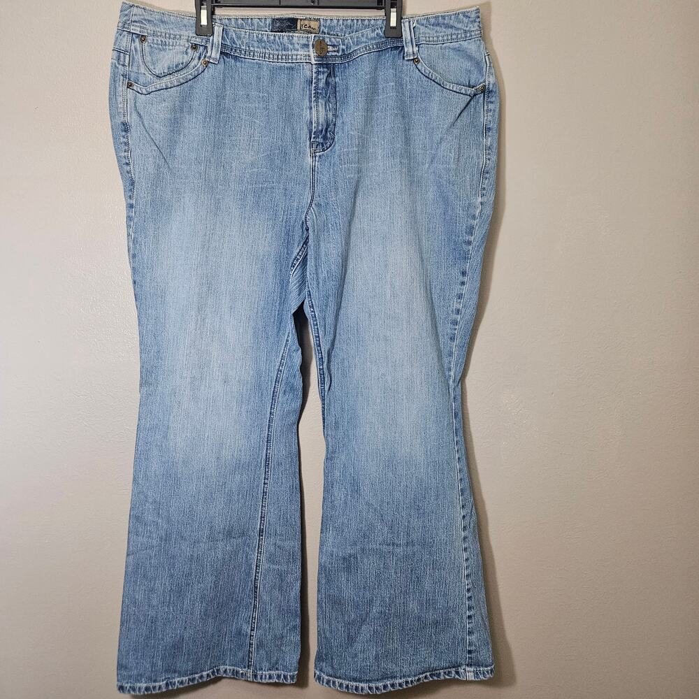 Beau Denim Plus Size 24W Flare Jeans Light Wash Embroidered Y2K Boho Western
